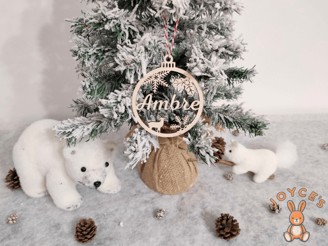 Boule de noël personnalisée - 9cm - Modèle Ambre