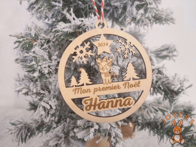 Boule de noël "premier noël" - 9cm - Modèle Hanna