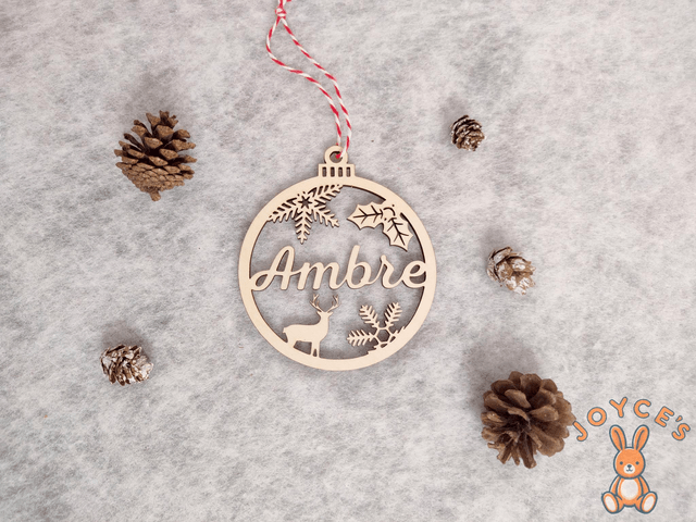 Boule de noël personnalisée - 9cm - Modèle Ambre