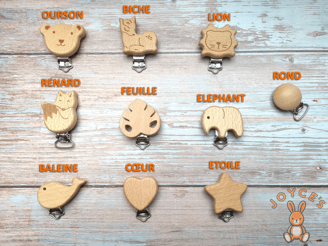 Attache tétine personnalisé pêche et terracotta - Modèle Judith - prénom 6 lettres max