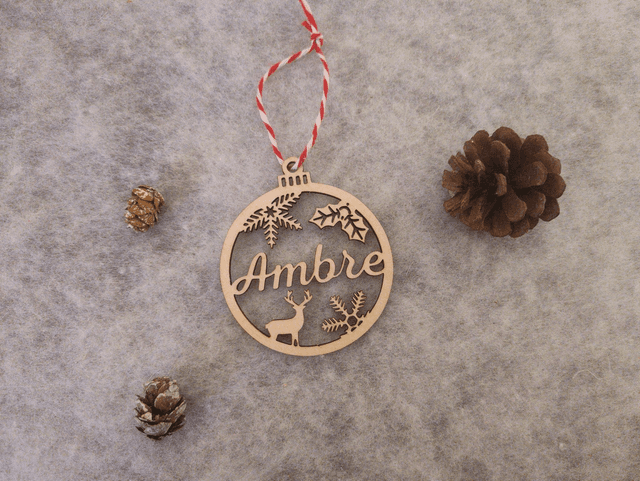 Boule de noël personnalisée - PETIT MODELE - 6 cm - Modèle Ambre